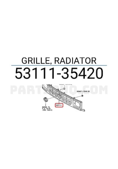 Toyota Hilux 1998-2000 Ön Panjur Nikelaj Oem No: 5311135420