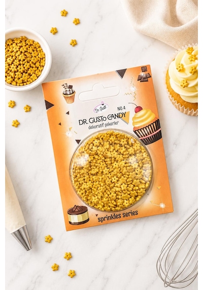 Dr. Gusto Star Yıldız Altın Pasta Süsleme Şekeri