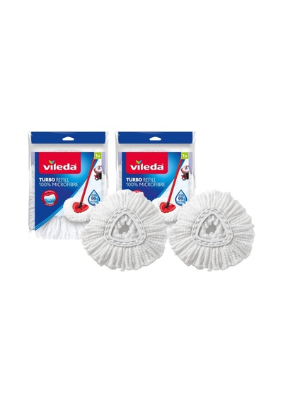 Turbo Classic Mop Yedek Başlık, Mikrofiber, Beyaz, 2 Adet Tek Renk