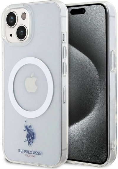 Apple iPhone Uyumlu 15 Kılıf U.s. Polo Assn.  Lisanslı M-safe Şarj Özellikli Transparan Tasarım Kapa Renksiz