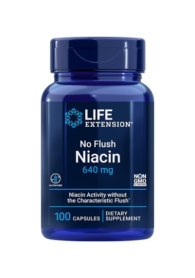 Life Extension No Flush Niacin İnositol B3 Heart Health Cholesterol Energy Support 640 Mg 100 Caps