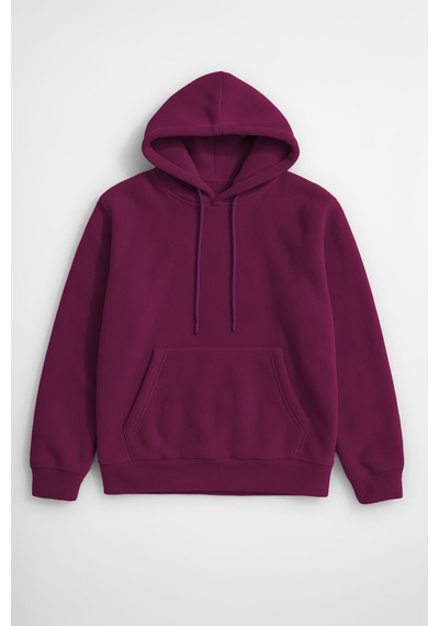 Markapia Kadın Kapüşonlu Cepli Polar Sweatshirt Mor