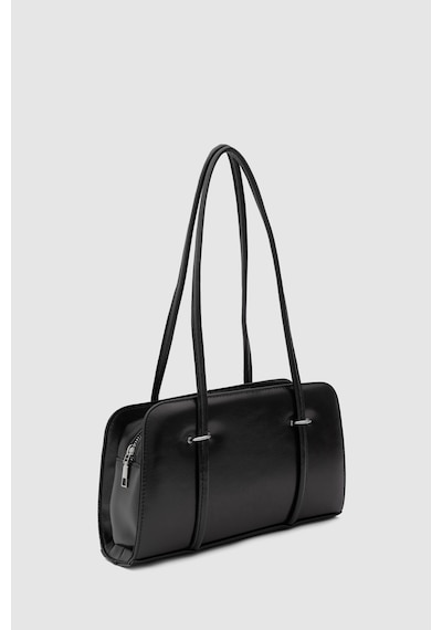 Shule Bags Hansal Metal Detaylı Baget Çanta Siyah Siyah