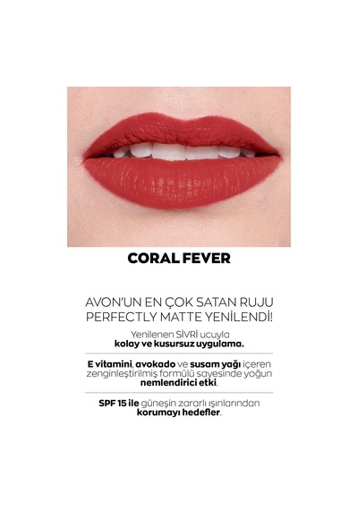 Avon Glimmerstick Dudak Kalemi Coral + Ultra Mat Ruj Coral Fever