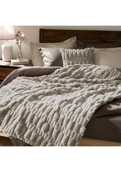 Linens Latrell Çift Kişilik Battaniye Vizon