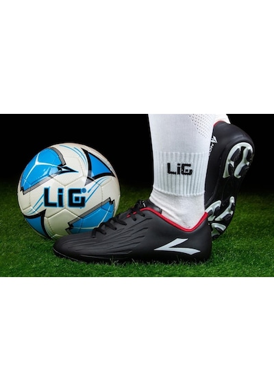 Lig Falcon-10 Krp Erkek Çocuk Krampon Spor Ayakkabı  Siyah