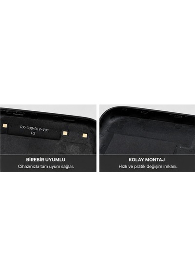 Xiaomi Redmi 10c Arka Kapak Siyah Batarya Kapağı Kamera Çerçeveli Tam Uyumlu Yedek Parça