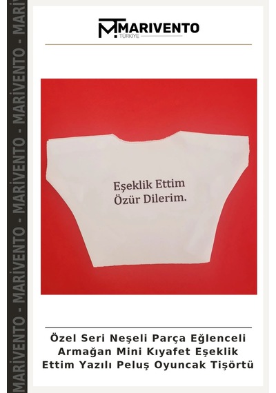 Özel Seri Neşeli Parça Eğlenceli Armağan Mini Kıyafet Eşeklik Ettim Yazılı Peluş Oyuncak Tişörtü Çok Renkli