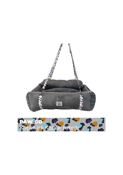 Pawgo, Premium Taşınabilir Kedi Ve Köpek Araba Koltuğu, Tasma Klipsli, Ayarlanabilir Kayışlı Antrasit, 50x62x22