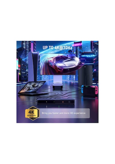 G96, 5 Girişli 1 Çıkışlı Hdmı 4k Görüntü Aktarıcı Uzaktan Kumandalı Otomatik Görüntü Seçici Switch