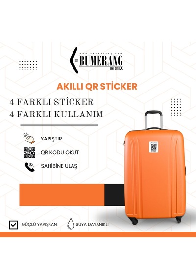 Ebumerang E-bumerang Akıllı Qr Kodlu Valiz Ve Bagaj Etiketi 4'lü Paket Beyaz - Siyah