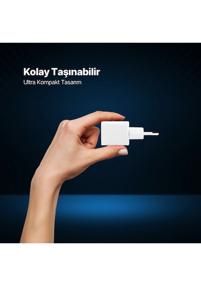 Ttec Smartcharger Gan 20W PD Seyahat Hızlı Şarj Aleti + USB-C - Lightning 150 CM Kablo
