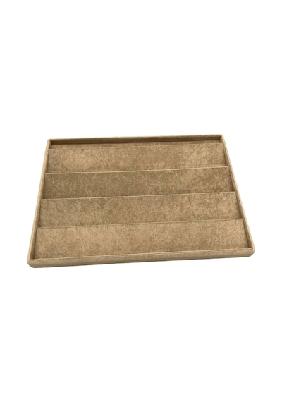 Süet Kumaş Sütlü Kahve Renk 34/24 Cm Enine Küpe Standı