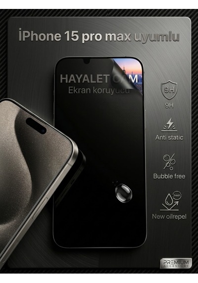 Iphone 15 Pro Max Uyumlu Ekran Koruyucu Hayalet Cam