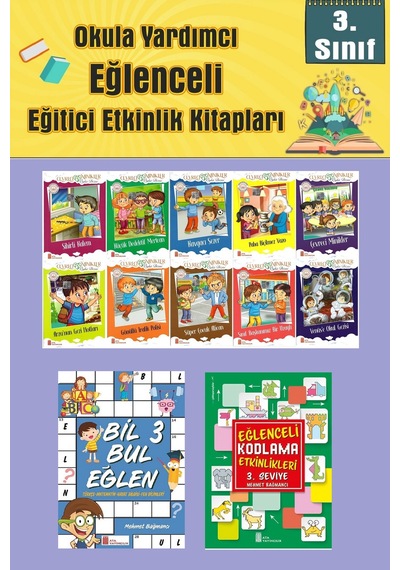 3.sınıflar İçin Okumayı Sevdiren 10 Lu Hikaye Seti -bil Bul Eğlen-kodlama 5 Okulda Evde Tatilde