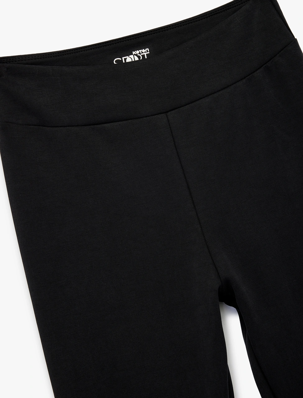 Koton Yüksek Bel Slim Fit İspanyol Paça Spor Tayt Siyah 6wak40106nk SiYAH