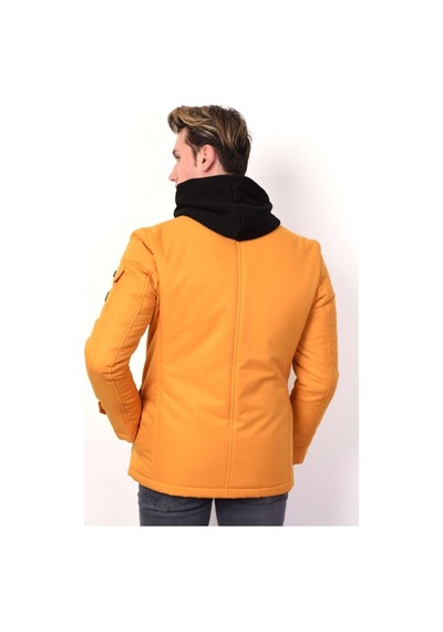 Dik Yaka Cep Kapaklı Regular Fit Fermuarlı Erkek Kapitone Mont