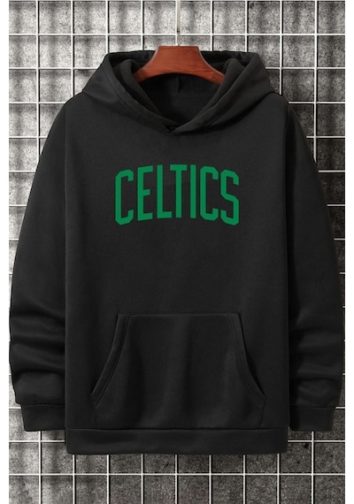 Uyguntarz Unisex Celtics Baskılı Sweatshirt siyah