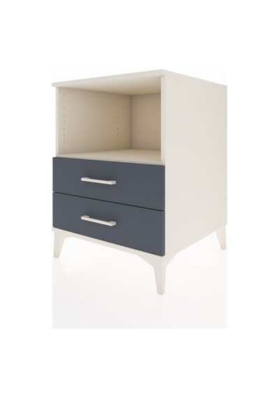 Kronos Komodin Tek Raflı 2 Çekmeceli 60x59x80 Aytaşı-antrasit Aytaşı