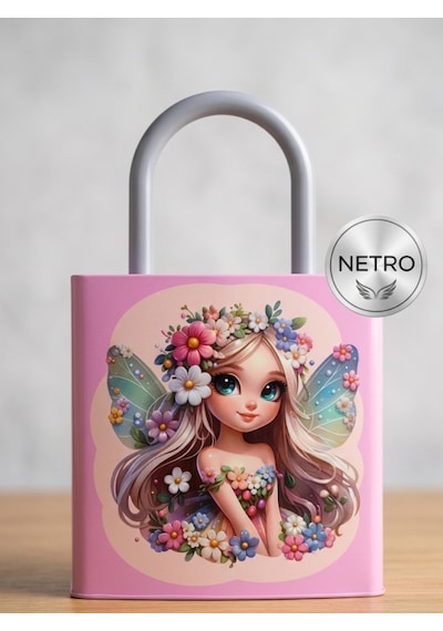Kilit Şeklinde Dev Boy Kumbara 26x17 Cm Hediyelik Metal Kumbara Kapaklı Kolay Açılabilir Model 2 Li Tavşan Açık Pembe
