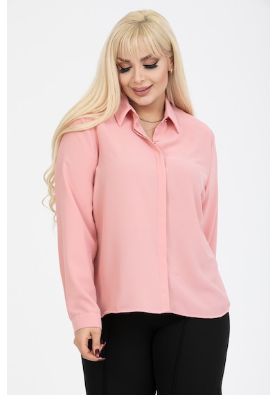 Pera Moda Jessica Büyük Beden Gömlek Pudra