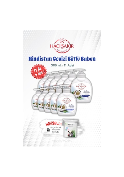 11 Al 9 Öde 300 Ml Hacı Şakir Hindistan Cevizi Sütlü Sıvı El Sabunu Ve Rosıe