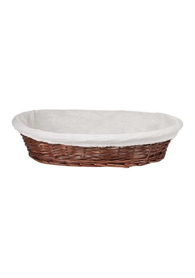 Hasır Ekmek Sepeti Oval Açık Büfe Sepeti Yılbaşı Sepeti Jumbo Boy 55 Cm Kahverengi