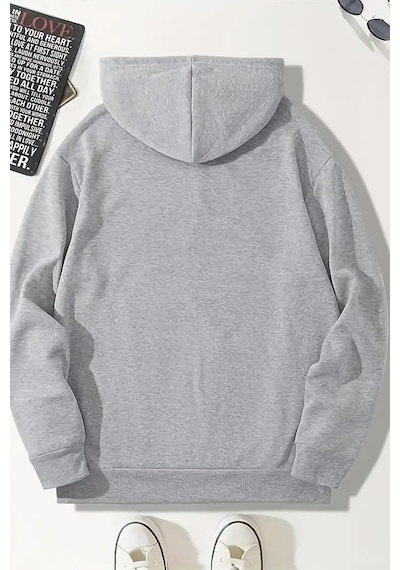 Duck Baskılı Oversize Sweatshirt Gri