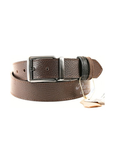 Parscraft Hakiki Deri Çift Taraflı Erkek Kemer 4 Cm Kahverengi - Siyah
