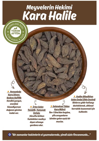 Geleneksel Tıbbın Hafıza İksiri Doğanın Kara Mührü Hakiki Kara Halile Terminalia Chebula 30gr.