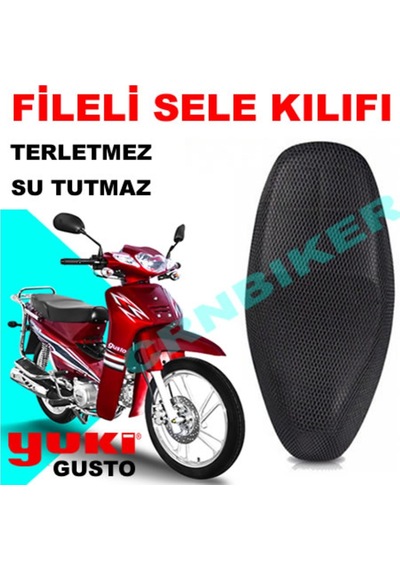 Yuki Gusto Motosiklet Sele Kılıfı 3D Çift Katlı Fileli