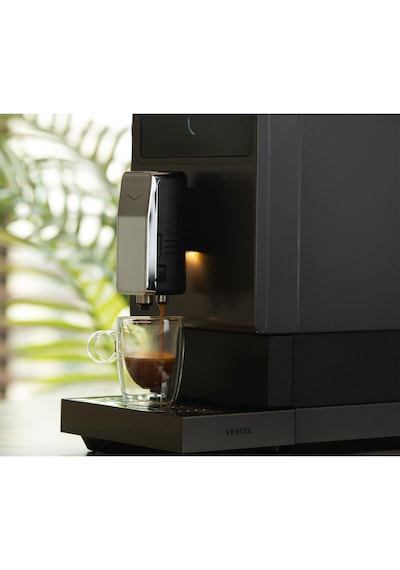 Vestel ESPR 30 GR 19 Bar Basınç Paslanmaz Çelik Konik Öğütücü Dokunmatik Panel Latte Cappuccino Espresso Makinesi