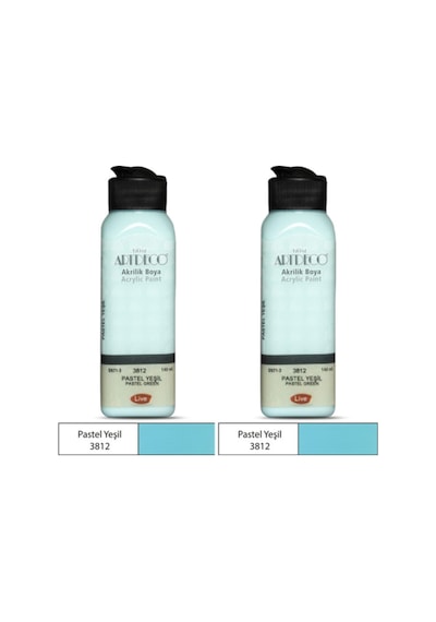 2 Li Akrilik Boya 140 Ml Renk Seçmeli Canlı Ve Pastel 3812 - Pastel Yeşil