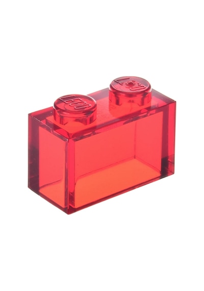 Yedek Parçalar: Brick: Duvar Parçası: 100 Adet 1x2 Şeffaf Kırmızı 3065 - Parts: Brick: 100 Piece 1x2 Trans Red 3065