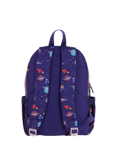 Kauıkko Kids Lacivert Kırmızı Astronot Baskılı Erkek Çocuk Okul Çantası - L5267 - Dört Gözlü Lacivert - Kırmızı