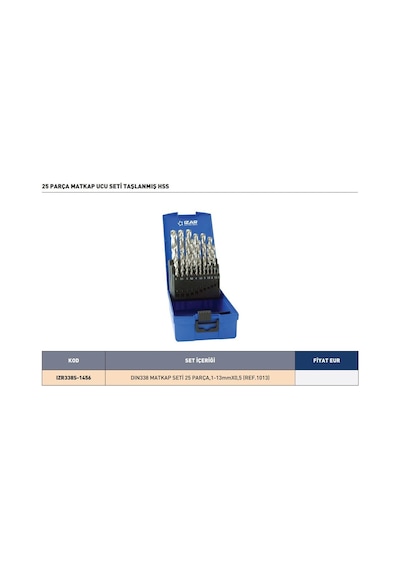 Fett 1-13mmx 0,5 İzar Hss 25 Parça Taşlanmış Matkap Ucu Seti