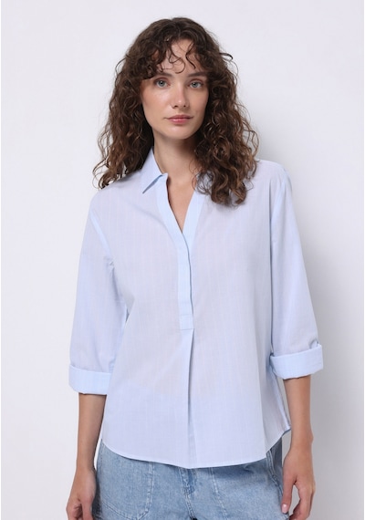 Colin's Colins Regular Fit Shirt Neck Çizgili Kadın Mavi Roll-up Gömlek Cl1074640 Q1.v1 Ble Mavi Colin's Colins Regular Fit Shirt Neck Çizgili Kadın Mavi Roll-up Gömlek Cl1074640 Q1.v1 Ble Mavi