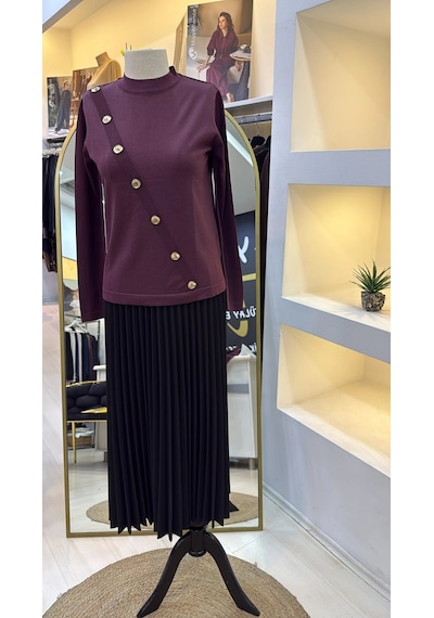 Nuss Triko Tunik Bordo 206
