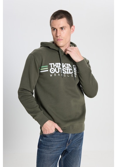Wrangler Regular Fit Normal Kesim Kapüşonlu İçi Polarlı Haki Sweatshirt W242443801 Haki