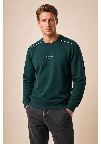 Redline Qwen Bisiklet Yaka Regular Fit Kışlık Sweatshirt Nefti