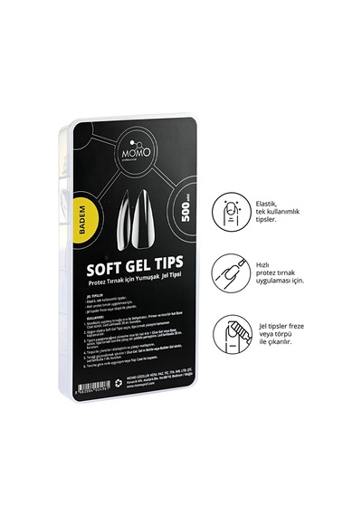Momo Professional Tırnak Soft Gel Tips 500 Ad. Badem