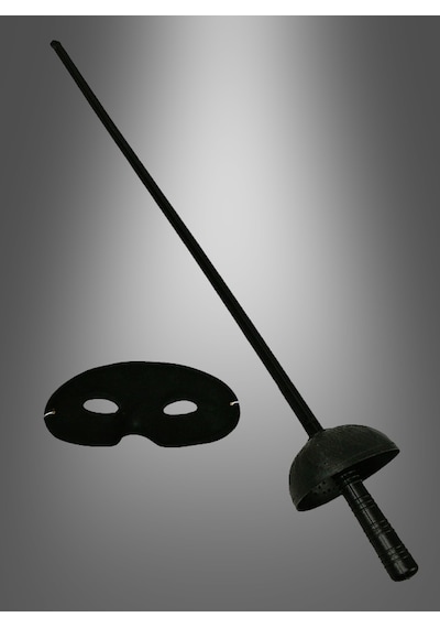 Zorro Kostüm Plastik Aksesuar Seti Maske Ve 67 Cm - Dlkj-764390