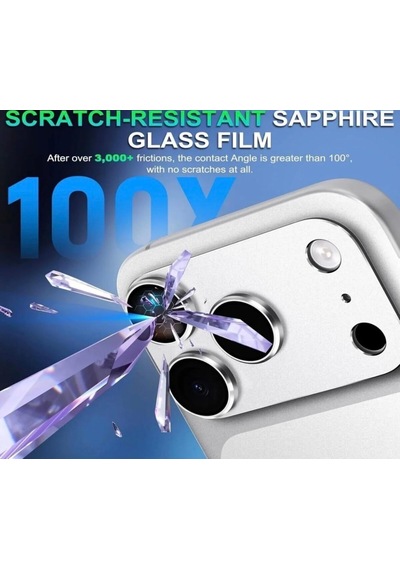 Apple Uyumlu iPhone 17pro Metal Koruyucu Lens Çerçeveli Pürüzsüz Gümüş