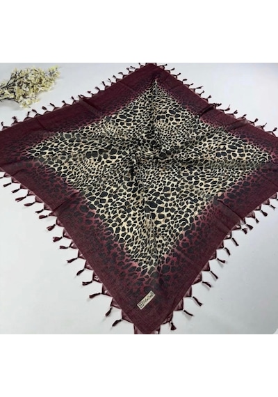 Eripek Sökme Boncuklu Desenli Tülbent 06435 Bordo