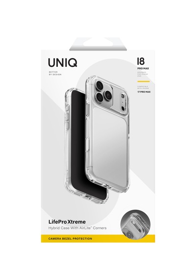 Apple iPhone Uyumlu 18 Pro Max Kılıf Lifepro Xtreme Airlite Köşe Koruma Teknolojisi Şeffaf Transparan Kapak