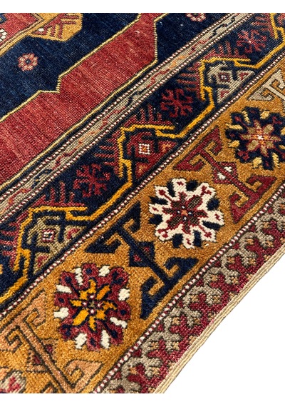 El Dokuma Antika 140 Yaşında Zile Halısı 130x230 Kök Boya Başyapıt Halı Kiremit