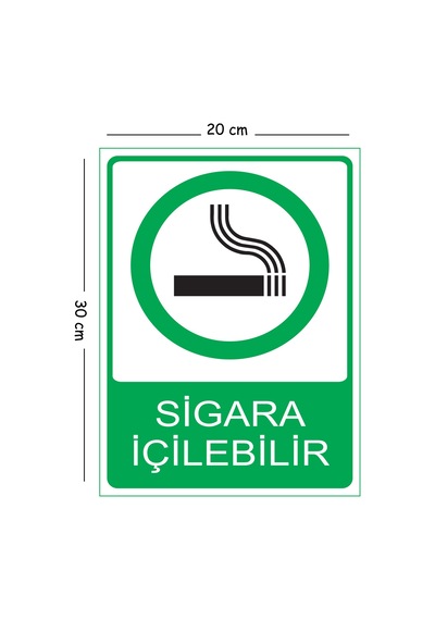 Metal Sigara İçilebilir 20x30 Cm A4 Uyarı İş Güvenliği Levhası