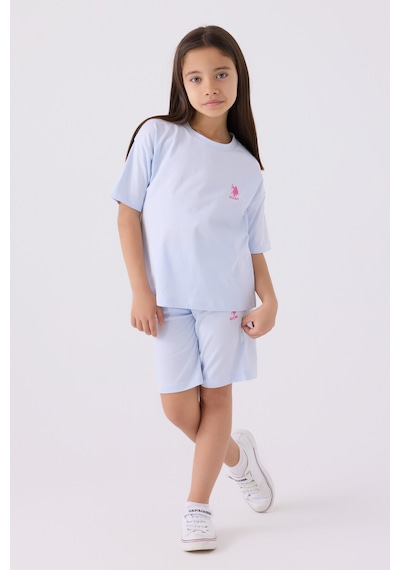 U.S. Polo Assn. U.s. Polo Assn Kız Çocuk Mavi Bermuda Takım Us1848-c-v35 Mavi