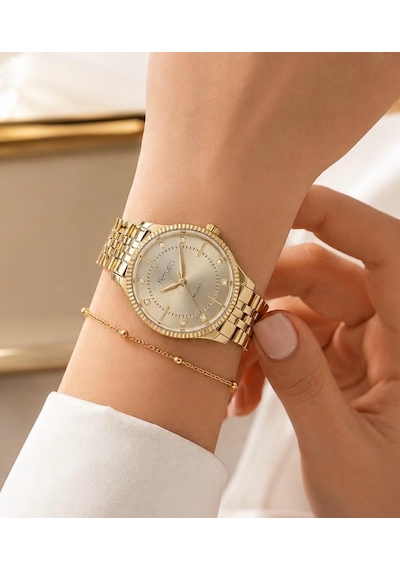 Ferrucci Milano Fc71705 Gold Renk Çelik Kordon&kasa Kadın Kol Saati+bileklik Hediyeli