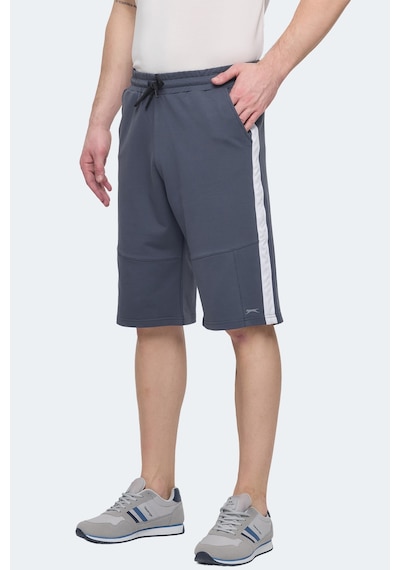 Slazenger Polona 2 Li Set Erkek Cepli Kapri Şort Siyah - Koyu Gri